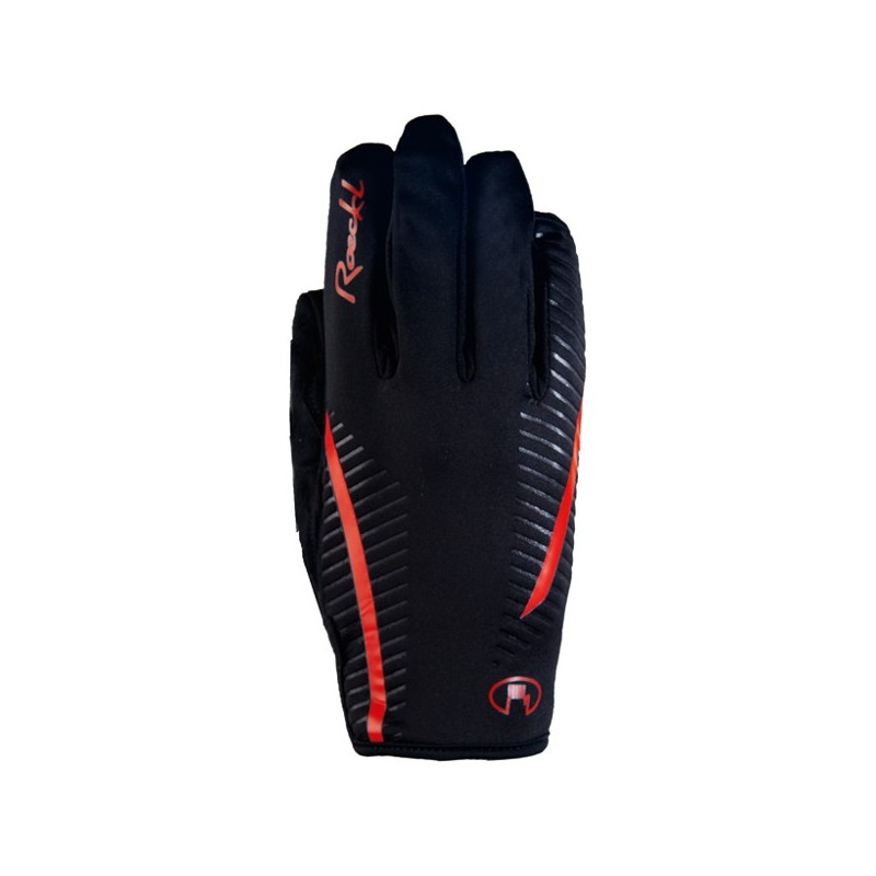 Gants de femme Roeckl Elmira noir/rouge Gants de femme Roeckl Elmira noir/rouge